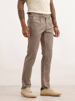 WROGN - Grey Solid Slim Fit Pleated Trouser