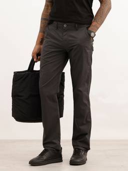 WROGN - Men Grey Solid Slim Fit Trouser