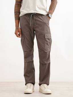 WROGN - Grey Solid Straight Fit Cargo