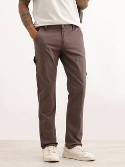WROGN - Grey Solid Straight Fit Carpenter Cargo