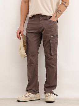 WROGN - Grey Solid Straight Fit Cargo