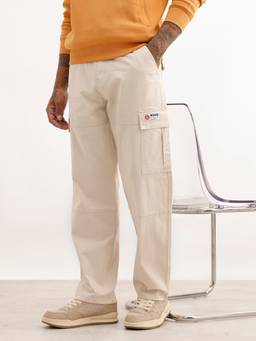 WROGN - Beige Solid Loose Fit Cargo