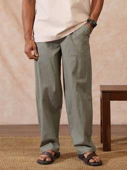 WROGN - Olive Solid Loose Fit Trouser
