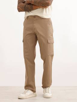 WROGN - Khaki Solid Straight Fit Cargo