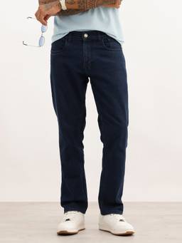 WROGN - Blue Solid Relaxed Fit Denim Jeans