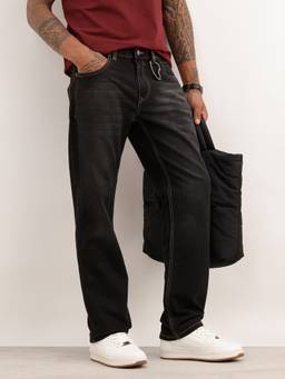 WROGN - Black Faded Straight Fit Denim Jeans