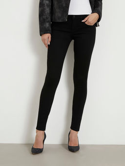 Guess - Black Cotton Blend Solid Skinny Fit Jeans