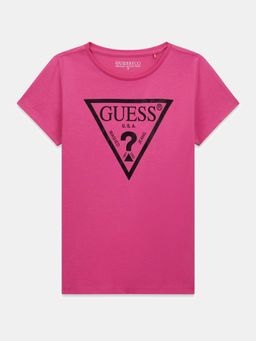 Guess - Pink Cotton Solid Girls T-Shirt