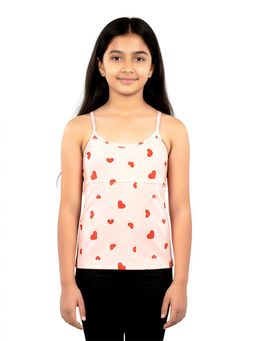 mackly - Girls Light Pink Printed Padded Camisole