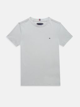 Tommy Hilfiger - Boys Grey Solid Regular Fit Cotton T-Shirt