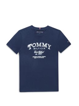 Tommy Hilfiger - Boys Navy Blue Logo Regular Fit Cotton T-Shirt
