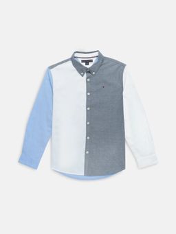 Tommy Hilfiger - Boys Colorblocked Regular Fit Cotton Shirt