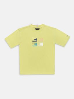 Tommy Hilfiger - Boys Yellow Graphic Regular Fit Cotton T-Shirt