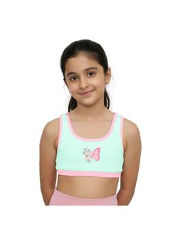Plan B - Green Butterfly Printed Double Layered Sports Bra