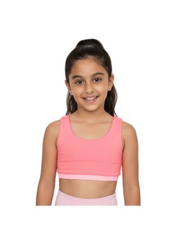 Plan B - Pink And Coral Solid Reversible Sports Bra