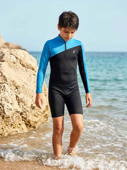 Keepfit - UPF 40+ Sun Protection & N9 Antibacterial Blue Swimsuit