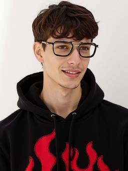Lenskart STUDIO - Unisex UV Protected Square Grey Eyeglass Frame - LK E18186 (55)