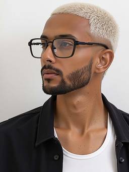 Lenskart STUDIO - Unisex UV Protected Square Black Eyeglass Frame - LK E18187 (50)