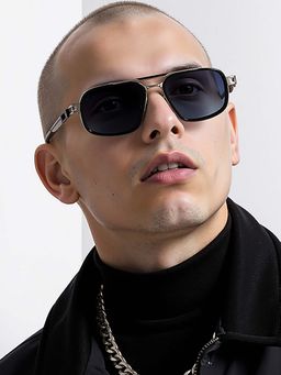 Lenskart STUDIO - Unisex UV Protected Rectangle Blue Lens Sunglasses - LK S18281 (56)