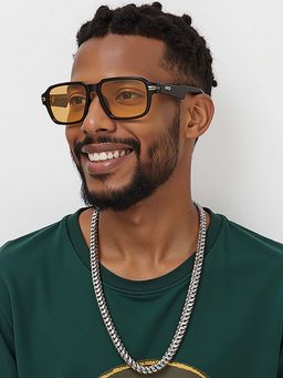 Lenskart STUDIO - Unisex UV Protected Square Yellow Lens Sunglasses - LK S18290 (53)