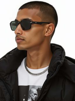 Lenskart STUDIO - Unisex UV Protected Rectangle Grey Lens Sunglasses - LK S18290 (53)