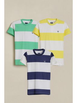 Allen Solly - Boys Multi Stripe Crew Neck T-Shirt (Pack of 3)