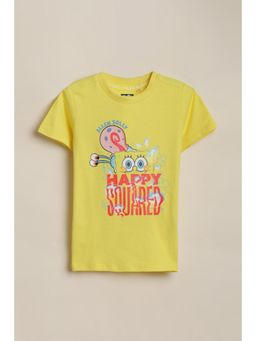 Allen Solly - Girls Yellow Graphic Print Casual T-Shirt