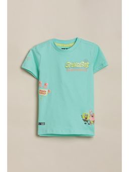 Allen Solly - Girls Light Green Graphic Print Casual T-Shirt