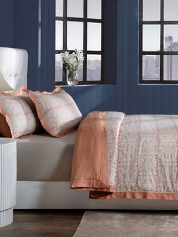 Maspar - Peach 400TC Printed Duvet Cover with 2 Pillow Covers