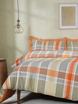 Maspar - Orange 200TC Cotton Printed Duvet Cover with 2 Pillow Covers