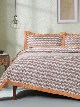 Maspar - Orange Summer AC Room 100 GSM & 200TC Cotton Bed Quilt