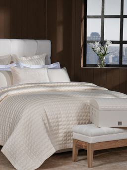 Maspar - Cream Cotton 11 Piece Quilt Bedding Set (Double)