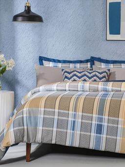 Maspar - Blue Cotton 8-Piece Bedding Set (King)