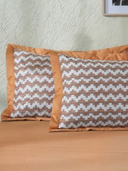 Maspar - Peach Quilted Standard Cotton Pillow Shams (Pack of 2)