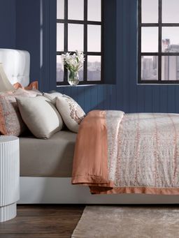 Maspar - Peach Cotton 8-Piece Quilt Bedding Set (King)