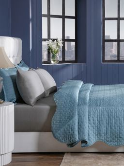 Maspar - Blue Summer AC Room 100 GSM & 400TC Cotton Bed Quilt (Double)