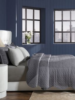 Maspar - Grey Summer AC Room 100 GSM & 400TC Cotton Bed Quilt (Double)