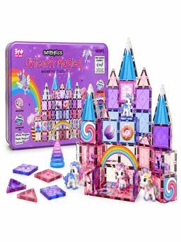 SCOOBIES - Unicorn Magical Magnetic Tiles - 100pcs