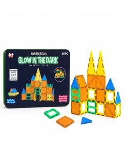 SCOOBIES - Glow in the Dark Magnetic Tiles - 60pcs