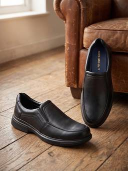 Monte Carlo - Mens Slip-On Formal Loafers Shoes Black