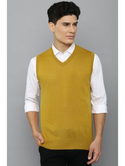 Allen Solly - Mens Solid Yellow Sweater