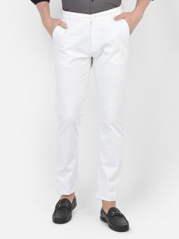 CRIMSOUNE CLUB - Men Classic White Trousers