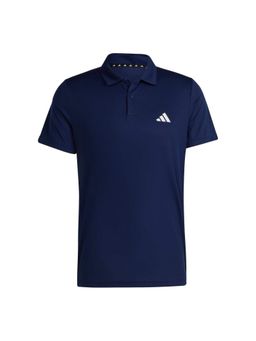 adidas - Men Blue Solid Essentials Training Polo T-shirt