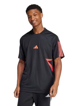 adidas - Men Black Stripes Half Sleeves T-shirt