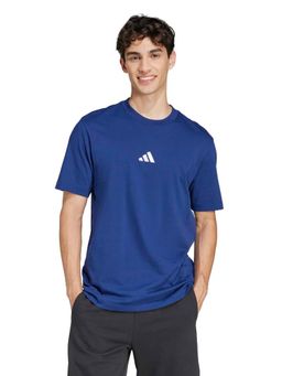 adidas - Men Blue Essentials Brand Logo T-shirt