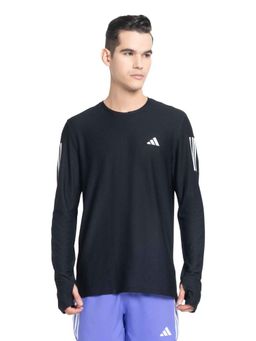 adidas - Men Black Otr B Ls Stripes Full Sleeves T-shirt