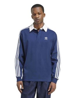 adidas Originals - Men Blue Stripes Adicolor Rugby Polo T-shirt