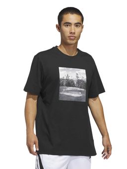 adidas - Men Black Hoop Sanctuary Graphic Printed T-shirt