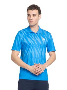 adidas - Men Blue Printed Adi Polo T-shirt