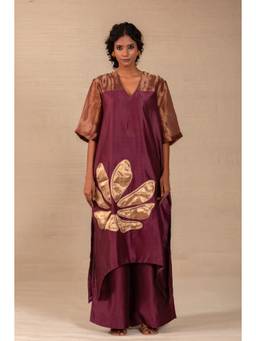 EEDA - Wine Embellished Kurta and Palazzo